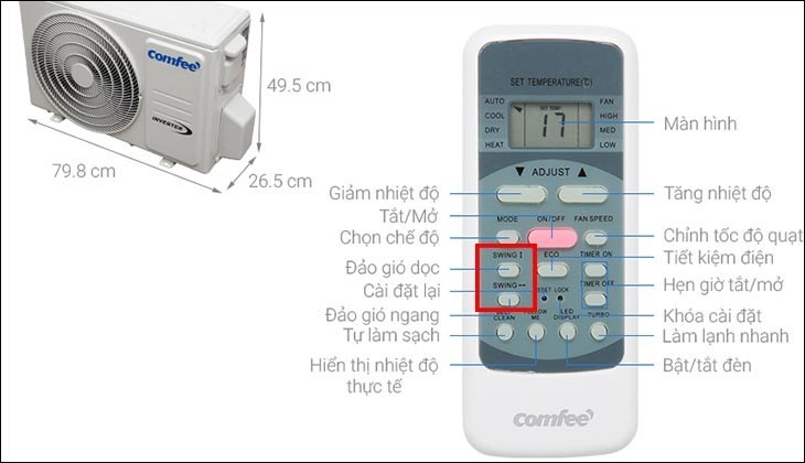 Remote máy lạnh Comfee