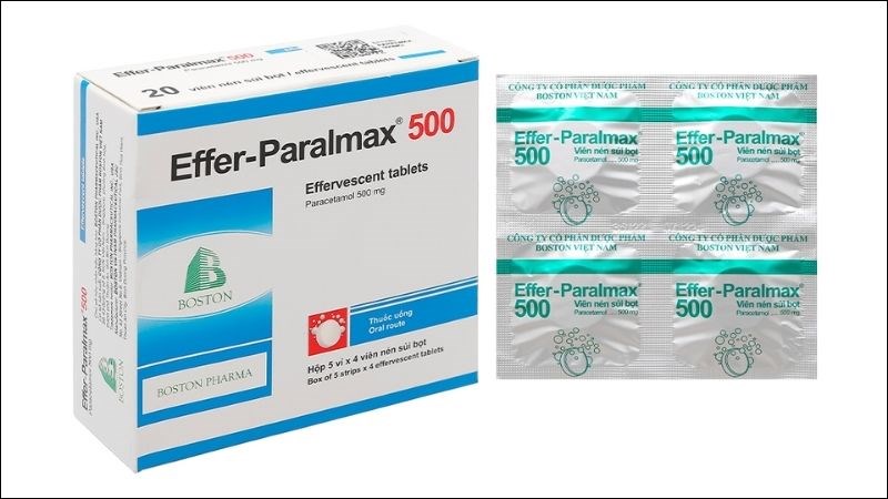 Viên sủi Effer - Paralmax 500 giúp giảm các cơn đau từ nhẹ đến vừa