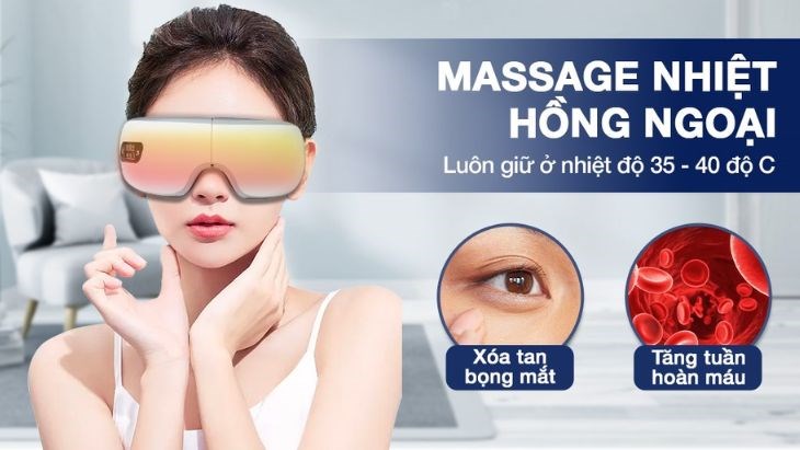 Máy Massage Mắt Fuji Luxury FJ S650  giúp ngăn ngừa lão hóa nhờ nhiệt hồng ngoại