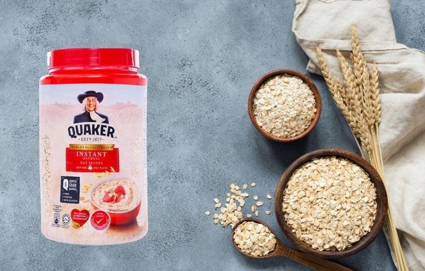 Yến mạch nguyên chất cán dẹt Quaker 600g
