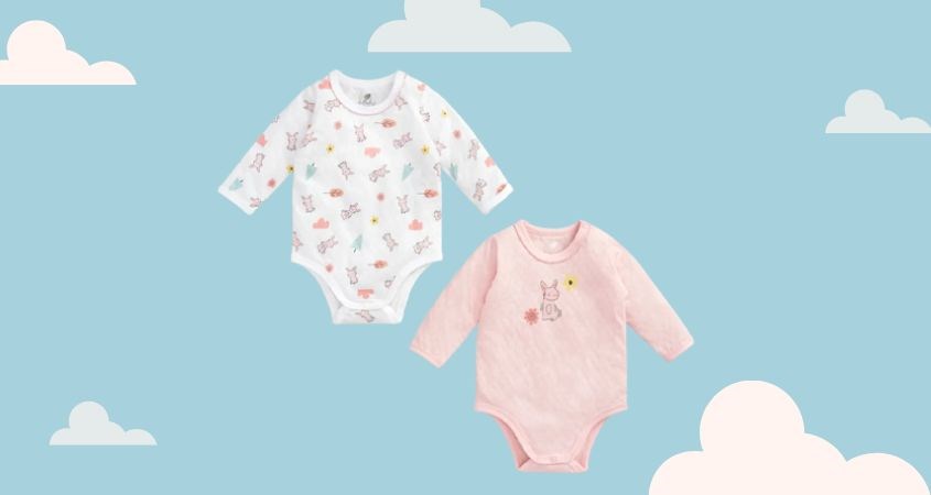 Combo 2 bodysuit bé gái Lullaby NH665P màu trắng - hồng