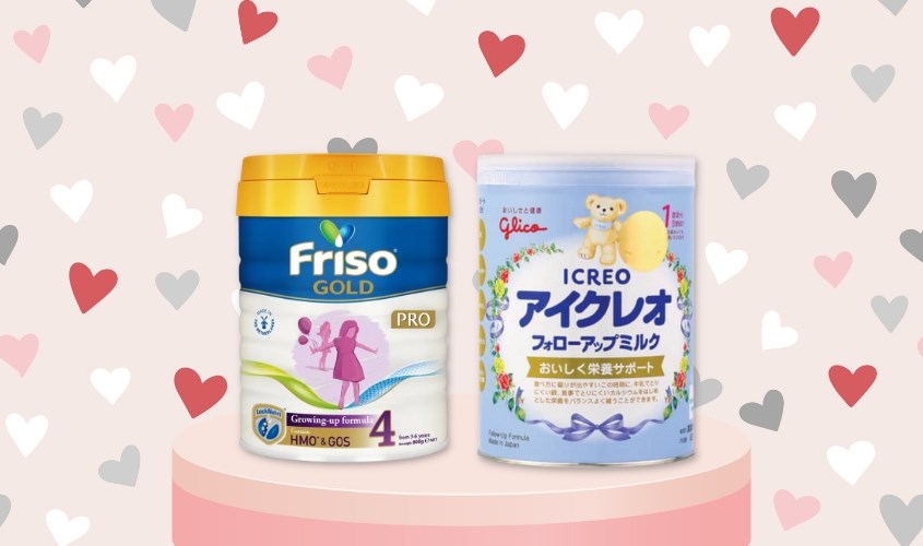 Sữa Friso Gold và sữa Glico đều có hàm lượng dinh dưỡng cao