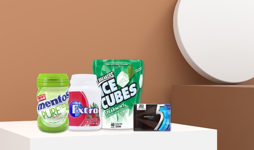 Chọn kẹo cao su từ các thương hiệu nổi tiếng