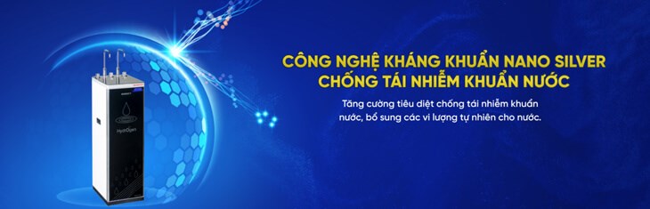 Máy lọc nước RO nóng lạnh Sanaky VH202HY3​ 11 lõi được trang bị công nghệ kháng khuẩn Nano Silver giúp loại bỏ vi khuẩn, virus, tạp chất có trong nước