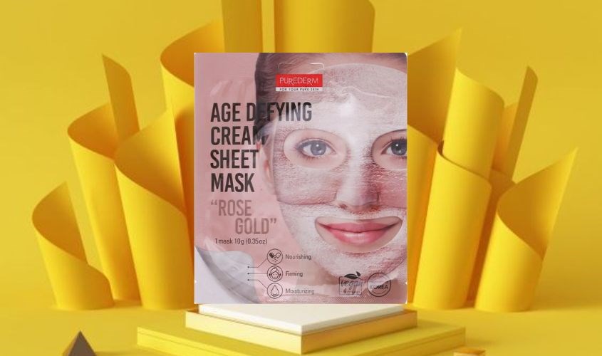 Mặt nạ giấy tinh chất Vàng Hồng giảm nếp nhăn, ngăn ngừa lão hoá Purederm Mặt nạ giấy tinh chất Vàng Hồng giảm nếp nhăn, ngăn ngừa lão hoá Purederm