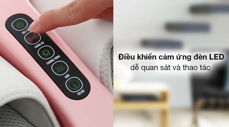 Máy massage chân HASUTA HMF-250 (Màu hồng) có bảng điều khiển cảm ứng tích hợp đèn LED giúp người lớn tuổi dễ dàng sử dụng