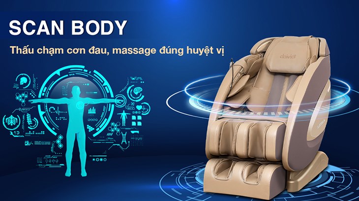 Ghế Massage Daikiosan DVGM-20001 với tính năng Scan Body giúp máy massage đúng huyệt