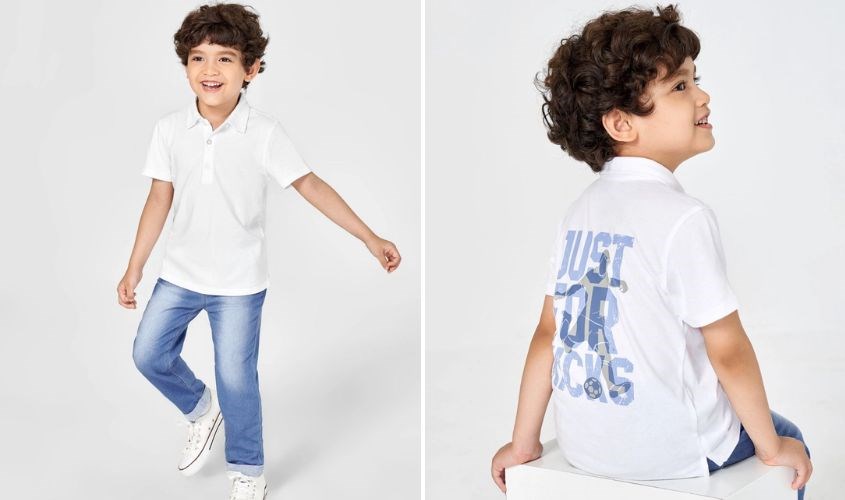 Áo polo bé trai Canifa 2TP22S002-SW001 màu trắng