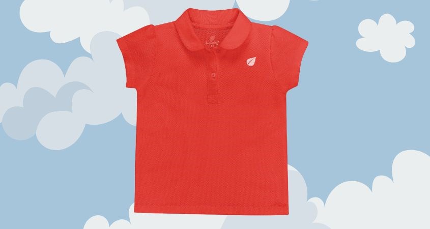 Áo polo bé gái Lullaby NH368M màu đỏ