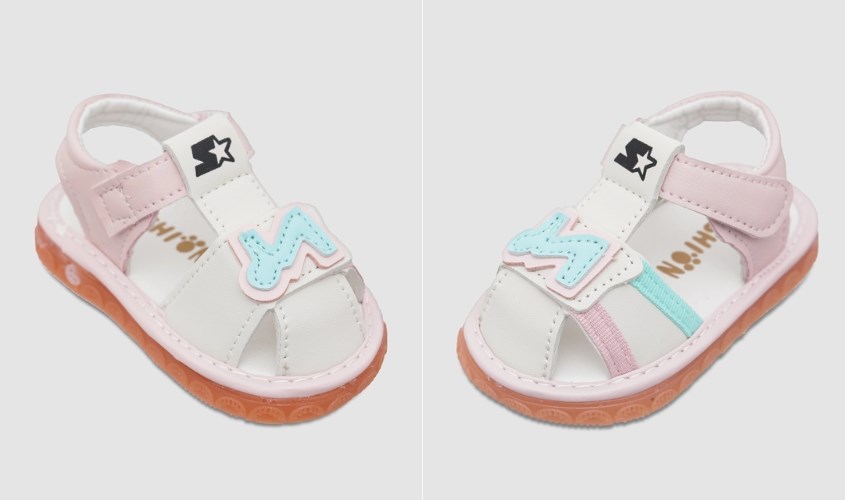 Giày tập đi Á Châu in chữ N màu hồng