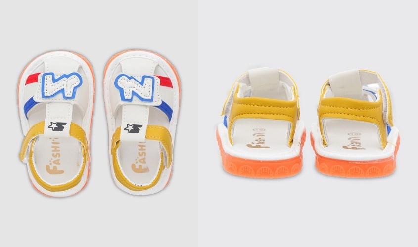 Giày tập đi Á Châu in chữ N màu vàng