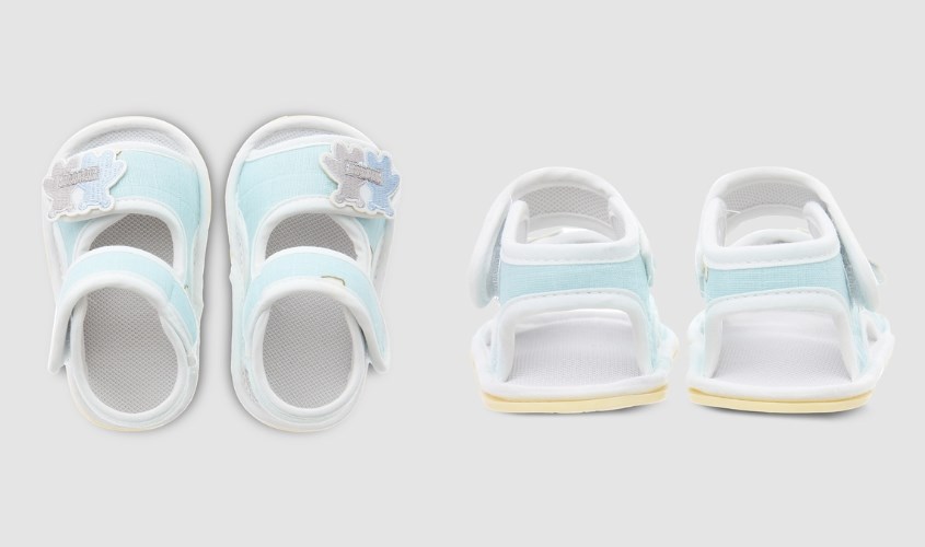 Giày tập đi Á Châu AC 5012 in hình gấu màu xanh dương