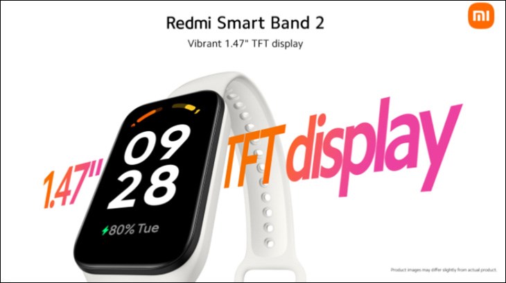 Redmi Band 2 được trang bị màn hình TFT với độ phân giải cao, cho khả năng tái tạo nội dung rõ nét
