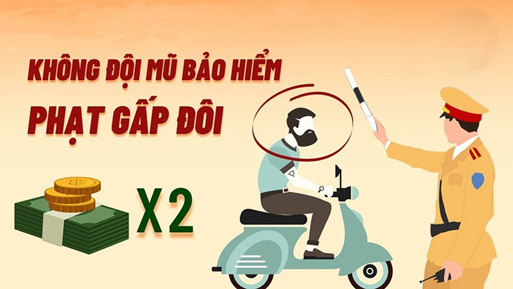 Không đội mũ bảo hiểm khi tham gia giao thông sẽ bị phạt tiền từ 400 - 600 nghìn VNĐ