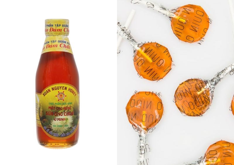 Dùng Mật ong rừng nguyên chất pha sữa ong chúa U Minh Xuân Nguyên 200 ml để làm kẹp trị ho cho bé