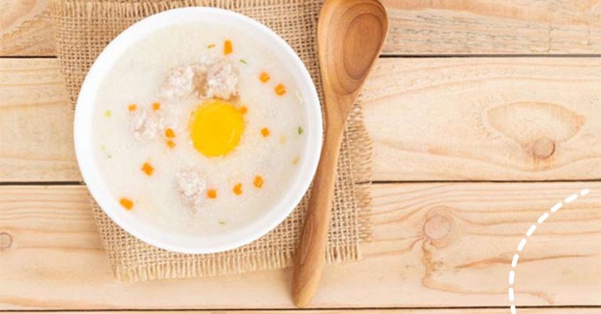 cháo yến mạch trứng gà