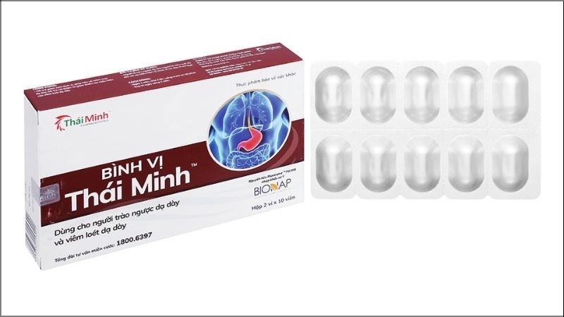 Bình Vị Thái Minh hỗ trợ điều trị viêm loét dạ dày hộp 20 viên