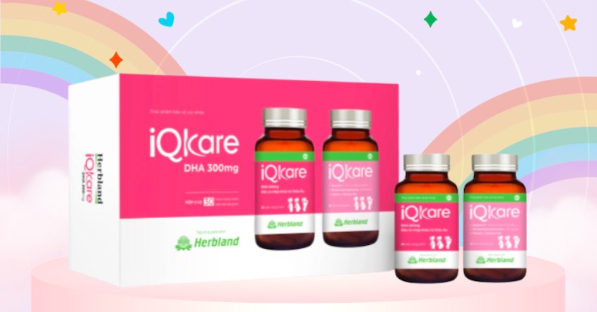 Bộ 2 lọ viên uống Herbland IQKARE bổ sung vitamin và khoáng chất 30 viên