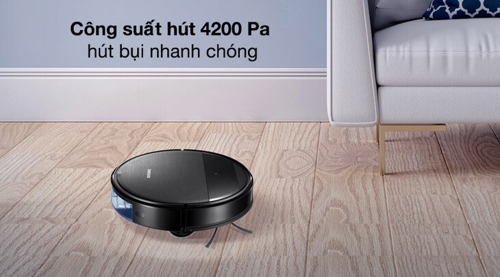 Robot hút bụi lau nhà Samsung VR05R5050WK/SV có công suất hút mạnh mẽ, giúp hút bụi sàn nhà nhanh chóng