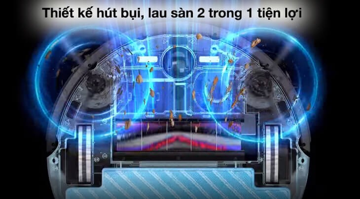Robot hút bụi lau nhà Samsung VR05R5050WK/SV vừa giúp hút bụi vừa có thể lau sàn một cách đơn giản, tiện lợi
