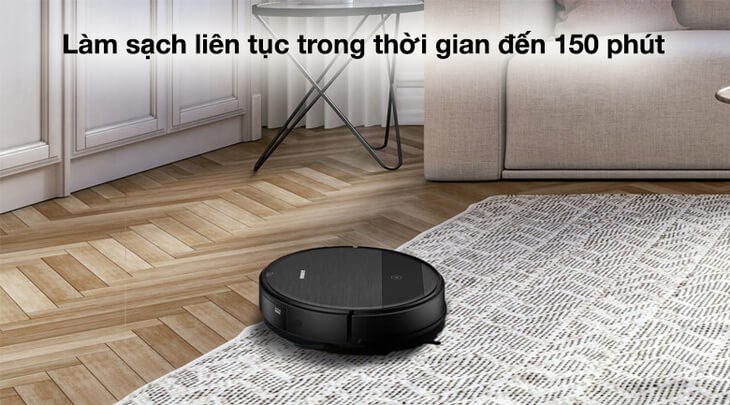 Robot hút bụi lau nhà Samsung VR05R5050WK/SV cho khả năng hút bụi liên tục trong 150 phút chỉ với 4 tiếng sạc