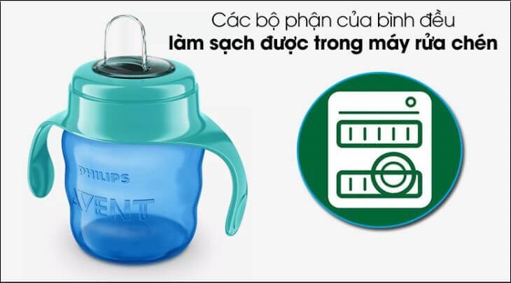 Bình tập uống Philips Avent có thể cho vào máy rửa chén, giúp việc vệ sinh cốc thêm thuận tiện
