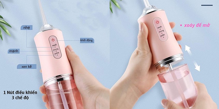 Bật nguồn sản phẩm, đổ đầy nước vào bình và đóng chặt Bật nguồn sản phẩm, đổ đầy nước vào bình và đóng chặt