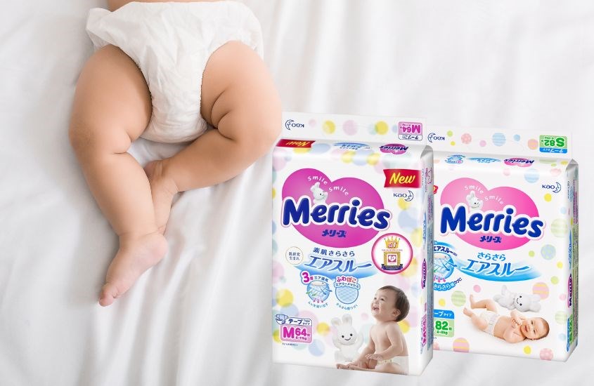 Tã dán Merries size M 64 miếng
