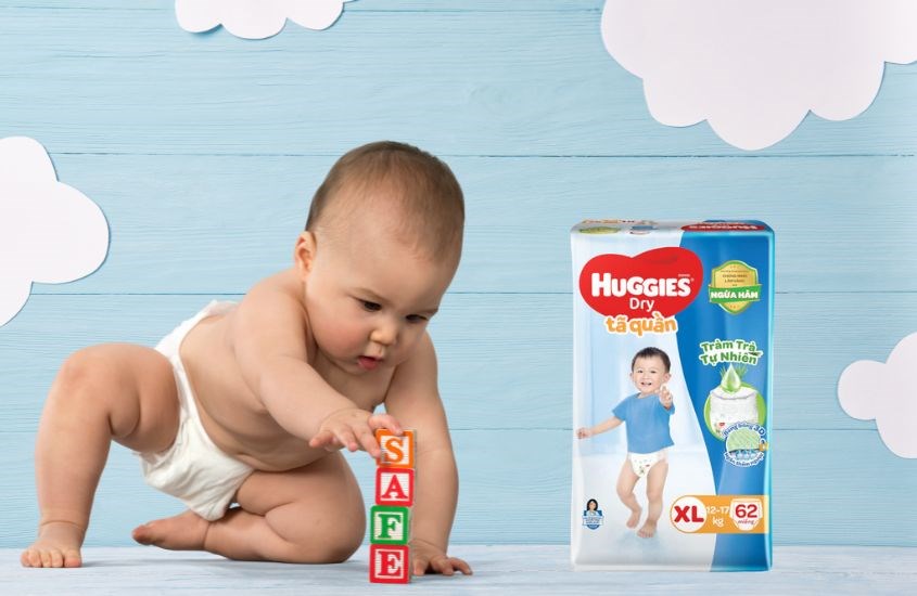 Tã quần Huggies Dry cực đại size XL 68 miếng