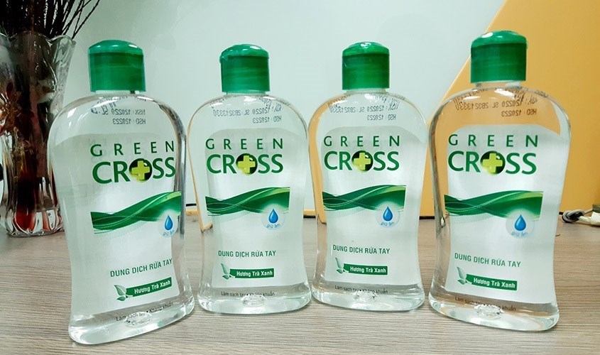 Nước rửa tay khô Green Cross hương trà xanh chai 250 ml Nước rửa tay khô Green Cross hương trà xanh chai 100 ml