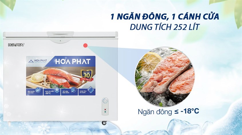 Tủ đông Hòa Phát 162 Lít HPF AD6162 1 cánh cửa dễ dàng sử dụng