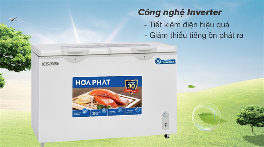 Công nghệ Inverter của tủ đông Hòa Phát Inverter 352 Lít HPF AD8352giúp tiết kiệm điện khi sử dụng