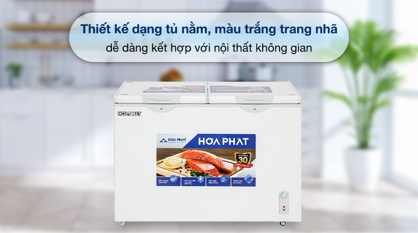 Tủ đông Hòa Phát 245 Lít HPF BD6245 có thiết kế dáng nằm đẹp mắt