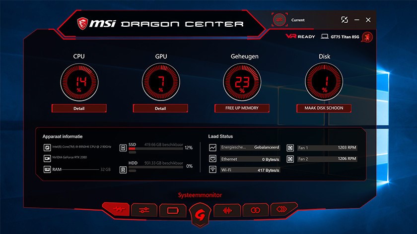 Dragon Center: MSI gaming laptop system tuning software