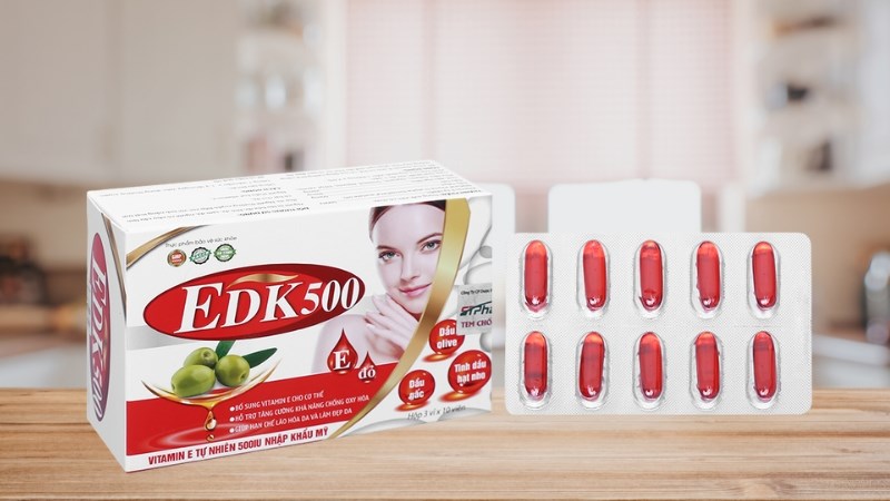 EDK500 giúp hỗ trợ lão hóa và bổ sung E cho cơ thể