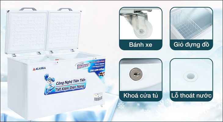 Tủ đông Alaska giúp bảo quản thực phẩm tươi lâu ngày