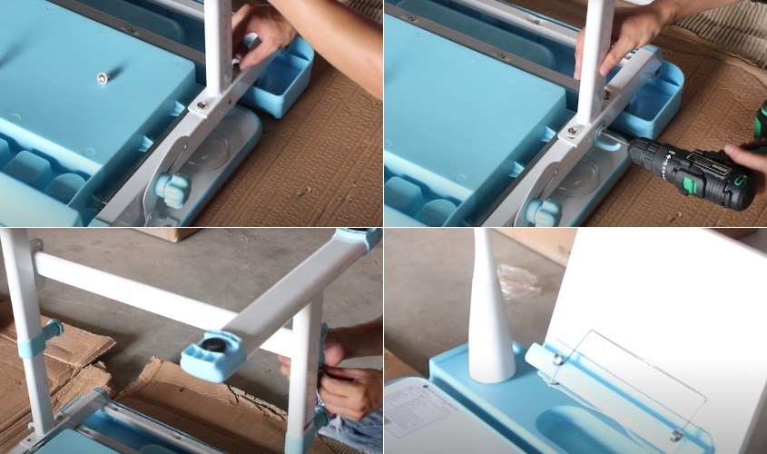 Các bước lắp ráp bàn học sinh chống gù