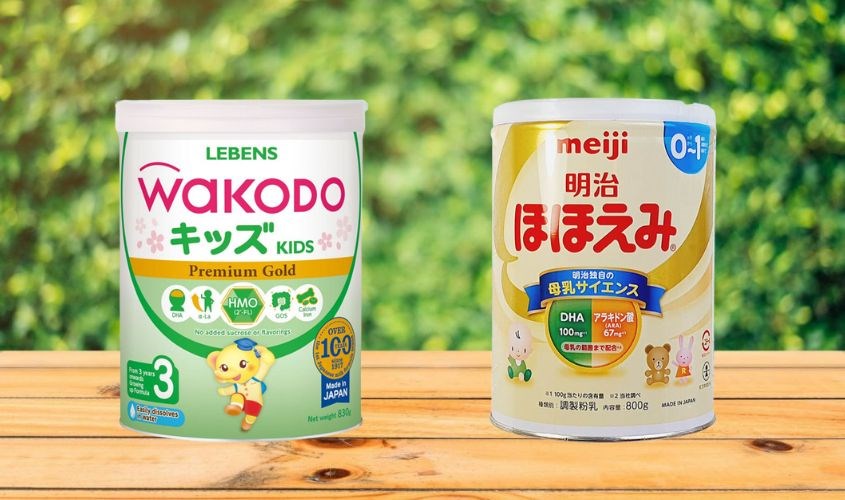 Mẹ nên chọn sữa Wakado hay Meiji