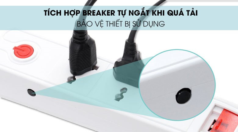 Tính năng Breaker được hãng trang bị sẽ giúp tự động ngắt điện khi bị quá tải