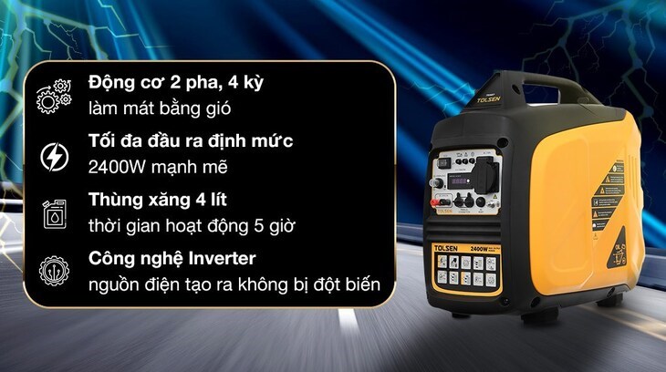 Máy phát điện chạy xăng Tolsen 79987 2200W đang được kinh doanh tại VN Giá với chính sách bảo hành hợp lý cho khách hàng Máy phát điện chạy xăng Tolsen 79987 2200W đang được kinh doanh tại VN Giá với chính sách bảo hành hợp lý cho khách hàng