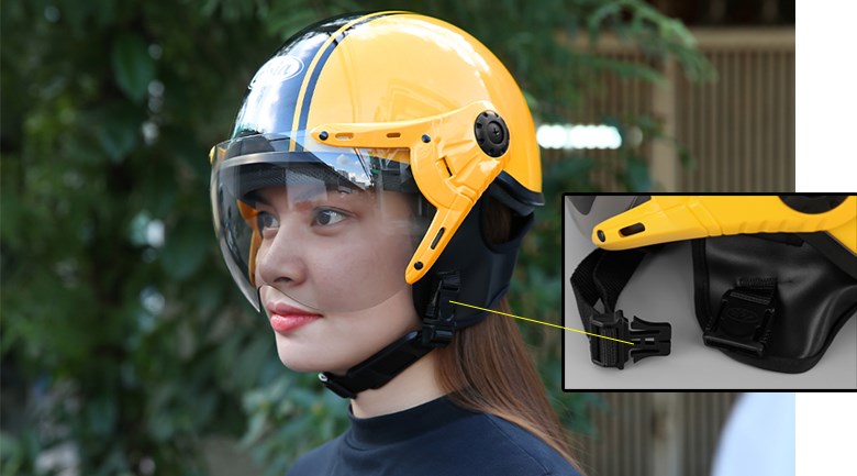 Đệm cằm lưới giúp tạo cảm giác thoải mái khi dùng nón Đệm cằm lưới giúp tạo cảm giác thoải mái khi dùng nón