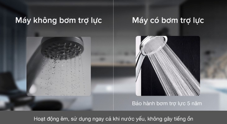 Bình nóng lạnh Kangaroo được trang bị bơm trợ lực mang lại dòng nước mạnh mẽ cho gia đình