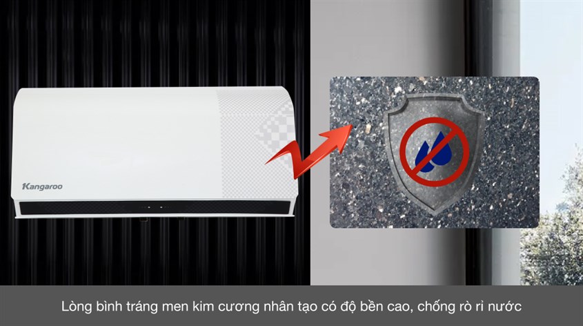 Bình nóng lạnh gián tiếp Kangaroo 30 lít 2500W KG79A3 được tráng men chống cặn và rò rỉ nước