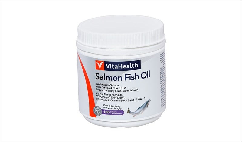 VitaHealth Salmon Fish Oil bổ mắt, ngừa xơ vữa động mạch hộp 100 viên