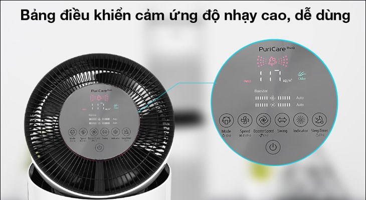 Máy lọc không khí 2 tầng LG PuriCare AS10GDWH0.ABAE 70W được tích hợp nhiều tiện ích thông minh
