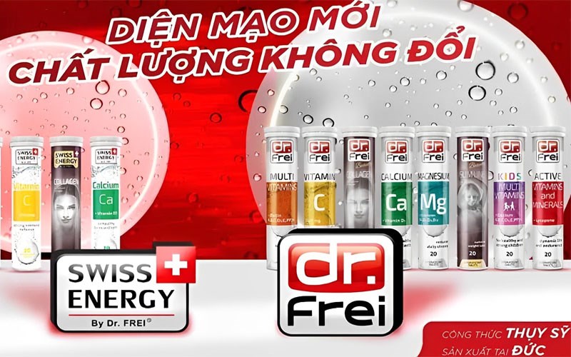 Hai nhãn hiệu Swiss Energy và Dr. Frei đều thuộc tập đoàn Global Swiss Group Hai nhãn hiệu Swiss Energy và Dr. Frei đều thuộc tập đoàn Global Swiss Group