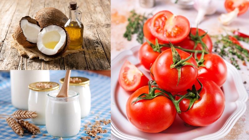 Mặt nạ cà chua, dầu dừa và sữa chua có thể làm giảm nếp nhăn
