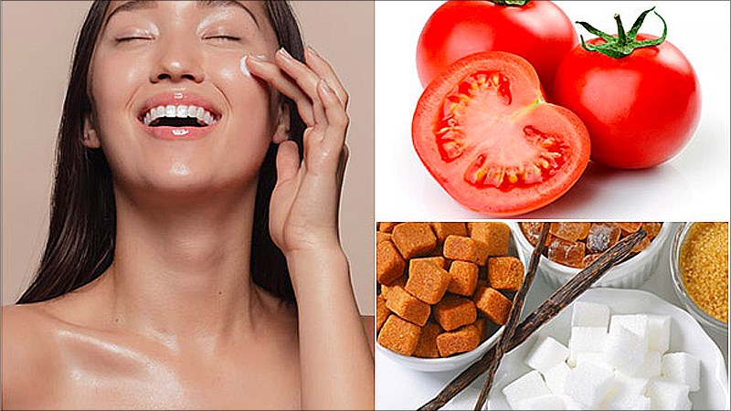 Mặt nạ cà chua và đường giúp loại bỏ các tế bào da chết, bụi bẩn và dầu thừa trên da