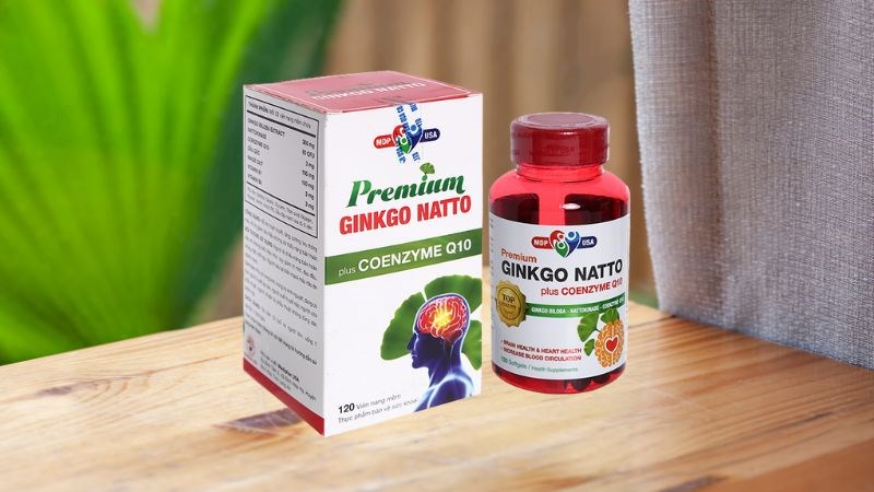 Premium Ginkgo Natto Plus Coenzyme Q10 tăng tuần hoàn não lọ 120 viên