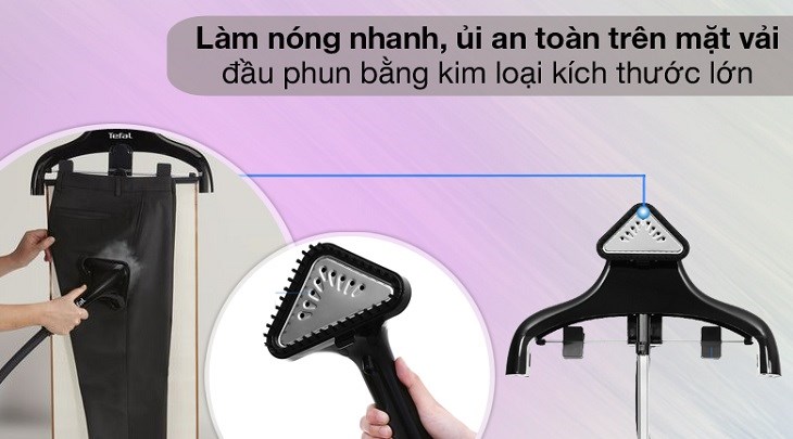 Bàn ủi hơi nước đứng Tefal IT3440E0 1850W có mặt đế được làm từ kim loại giúp truyền nhiệt tốt